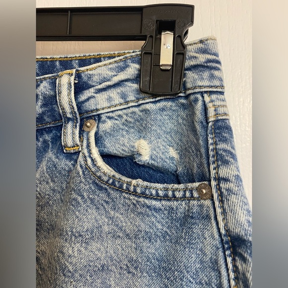 &Denim Midi Distressed Zippered Back Slit Hippie Boho Blue Jean Skirt Size XS - Picture 5 of 11